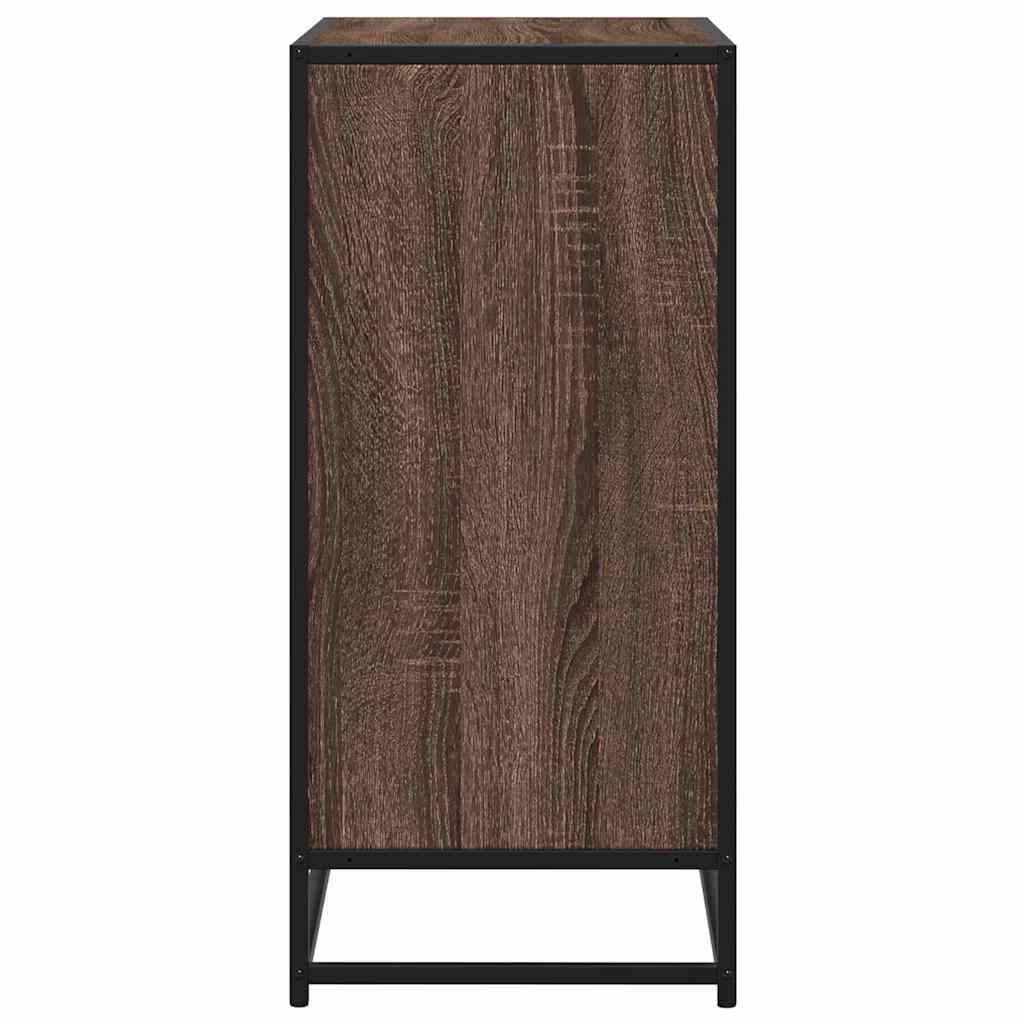 Buffet chêne marron 68x35x76 cm bois d'ingénierie et métal - XIOS