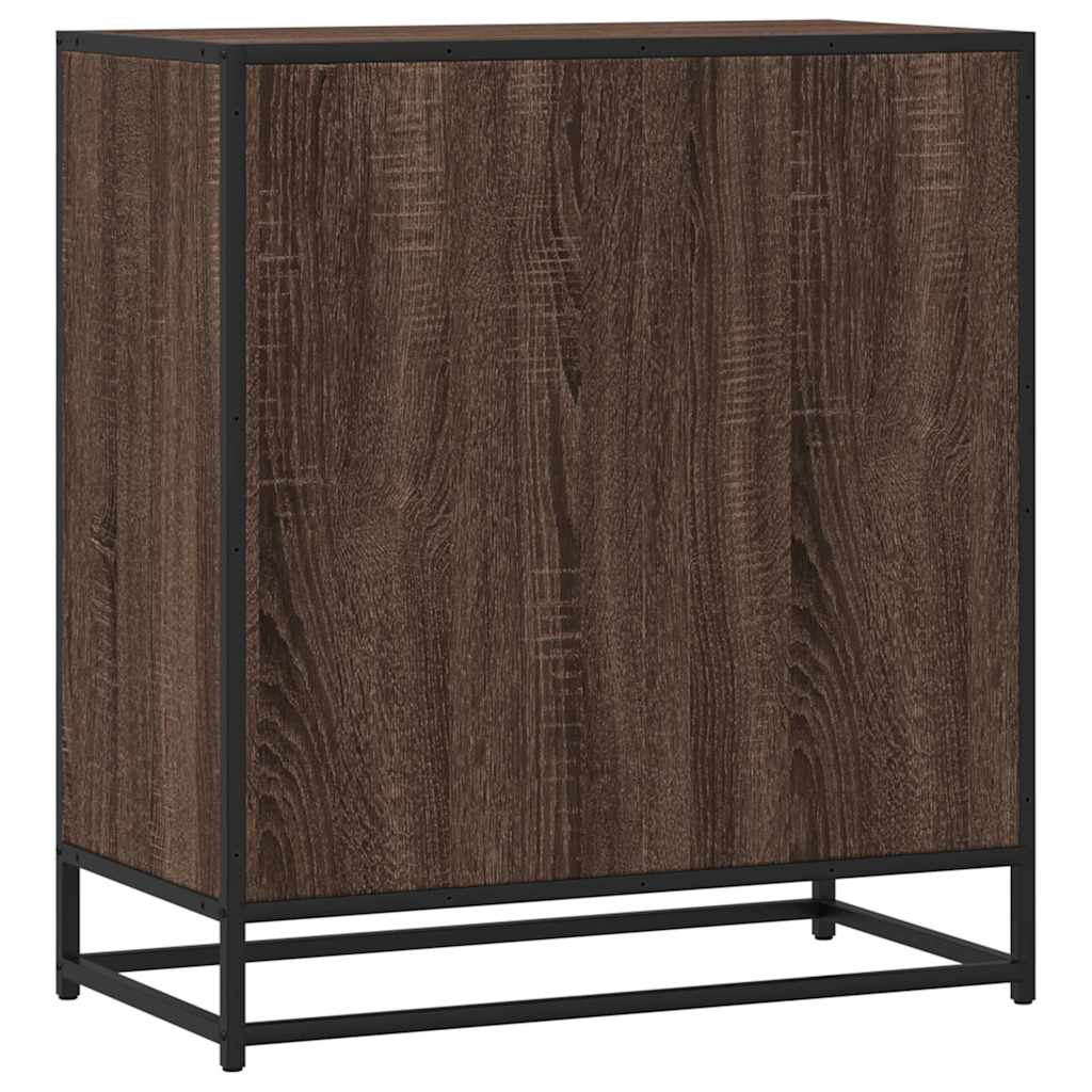 Buffet chêne marron 68x35x76 cm bois d'ingénierie et métal - XIOS