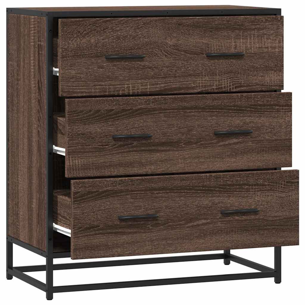 Buffet chêne marron 68x35x76 cm bois d'ingénierie et métal - XIOS