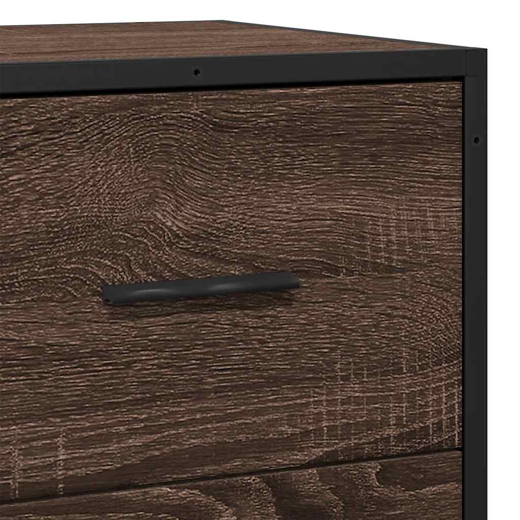 Buffet chêne marron 68x35x76 cm bois d'ingénierie et métal - XIOS