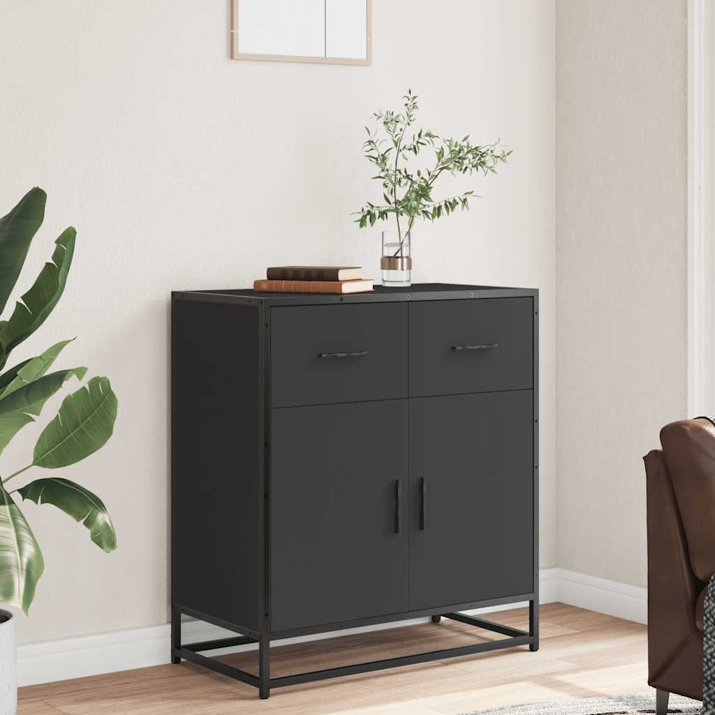 Buffet noir 68x35x76 cm bois d'ingénierie - XIOS