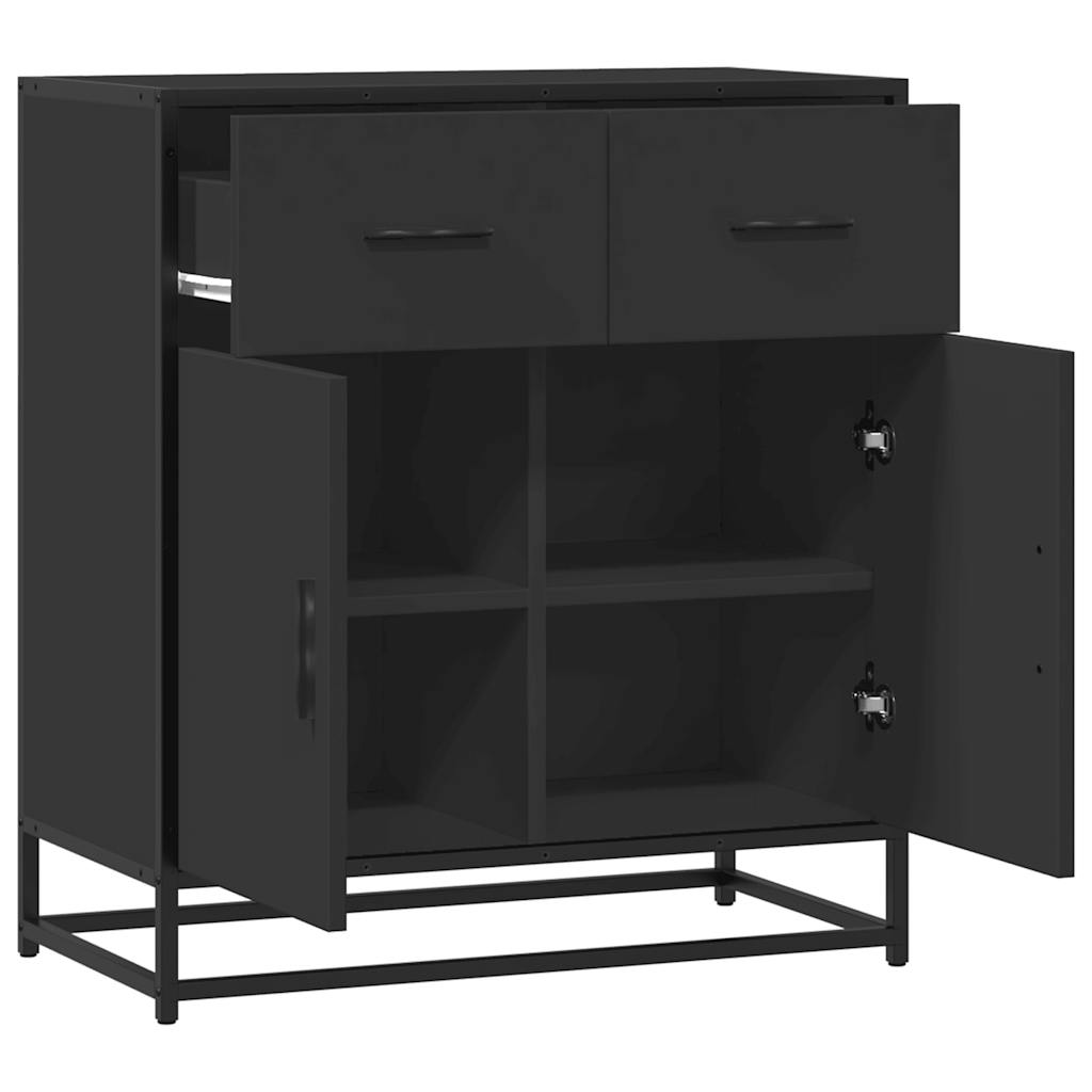 Buffet noir 68x35x76 cm bois d'ingénierie - XIOS