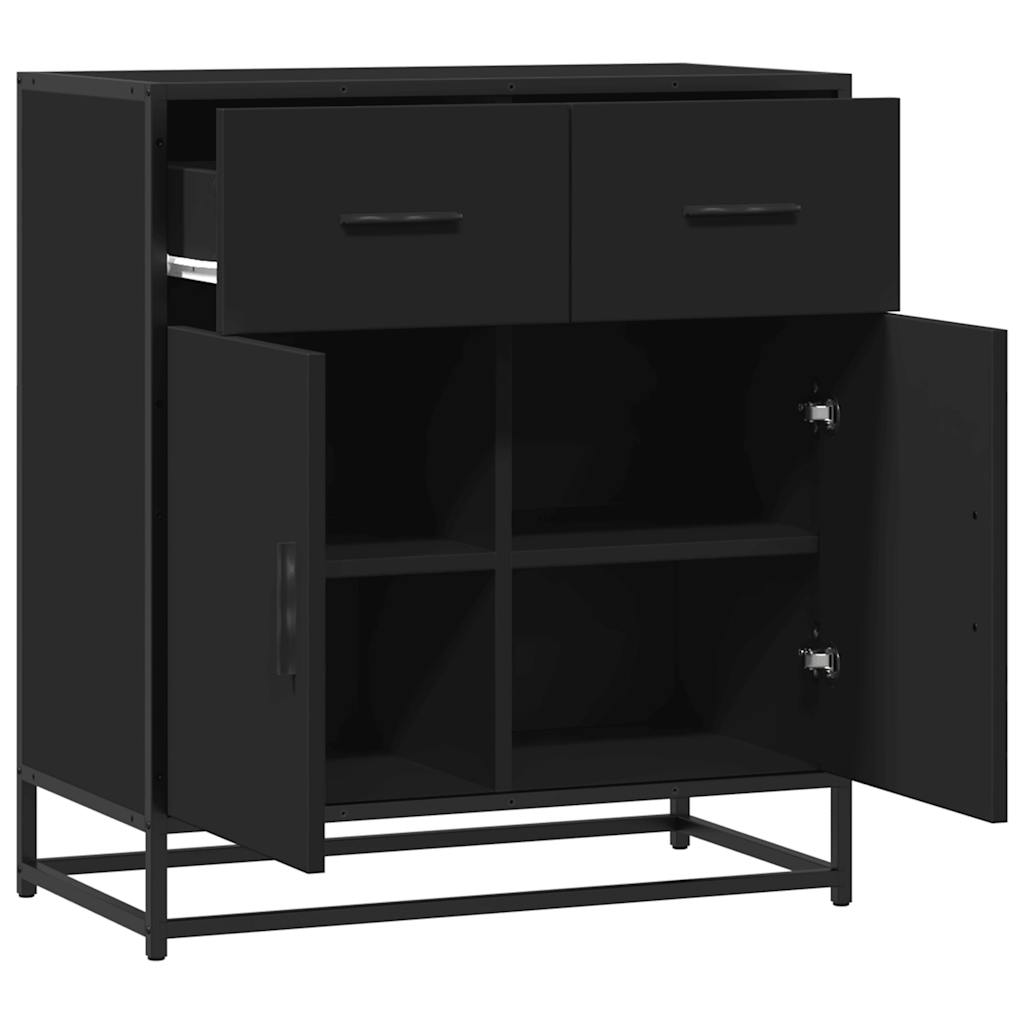 Buffet noir 68x35x76 cm bois d'ingénierie - XIOS