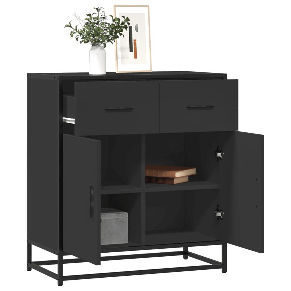 Buffet noir 68x35x76 cm bois d'ingénierie - XIOS