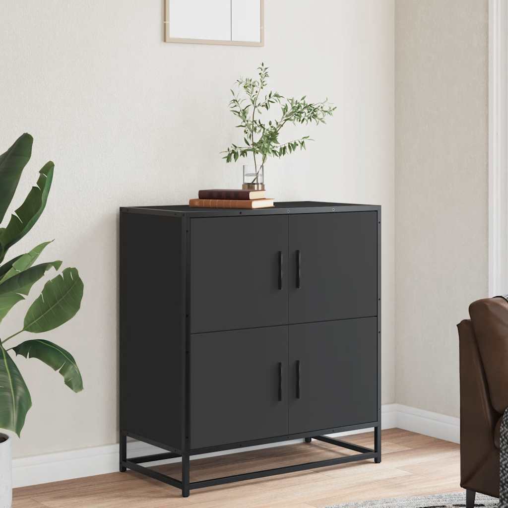 Buffet noir 68x35x76 cm bois d'ingénierie - XIOS