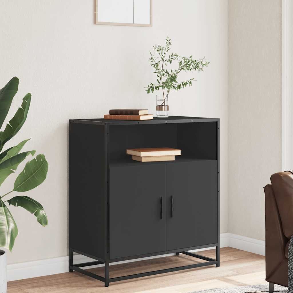 Buffet noir 68x35x76 cm bois d'ingénierie - XIOS