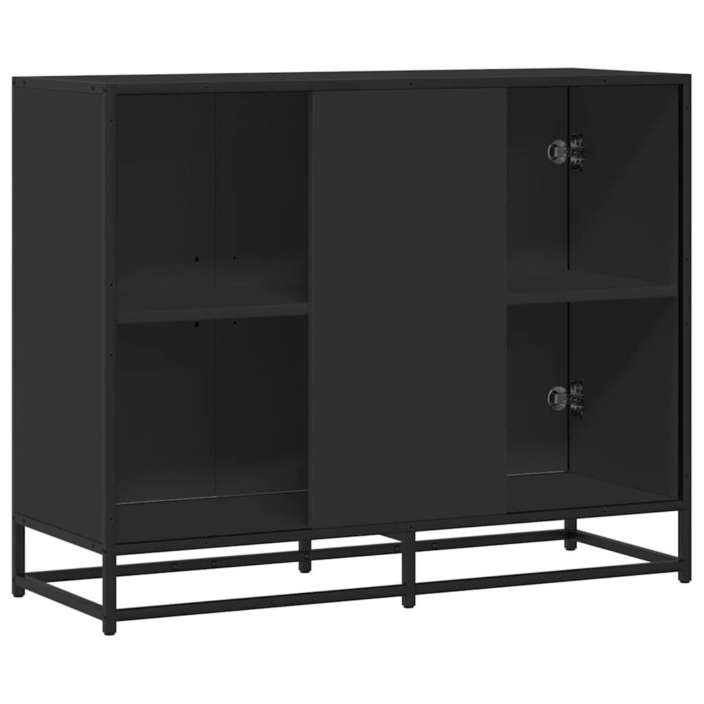 Buffet noir 94x35x76 cm bois d’ingénierie - XIOS