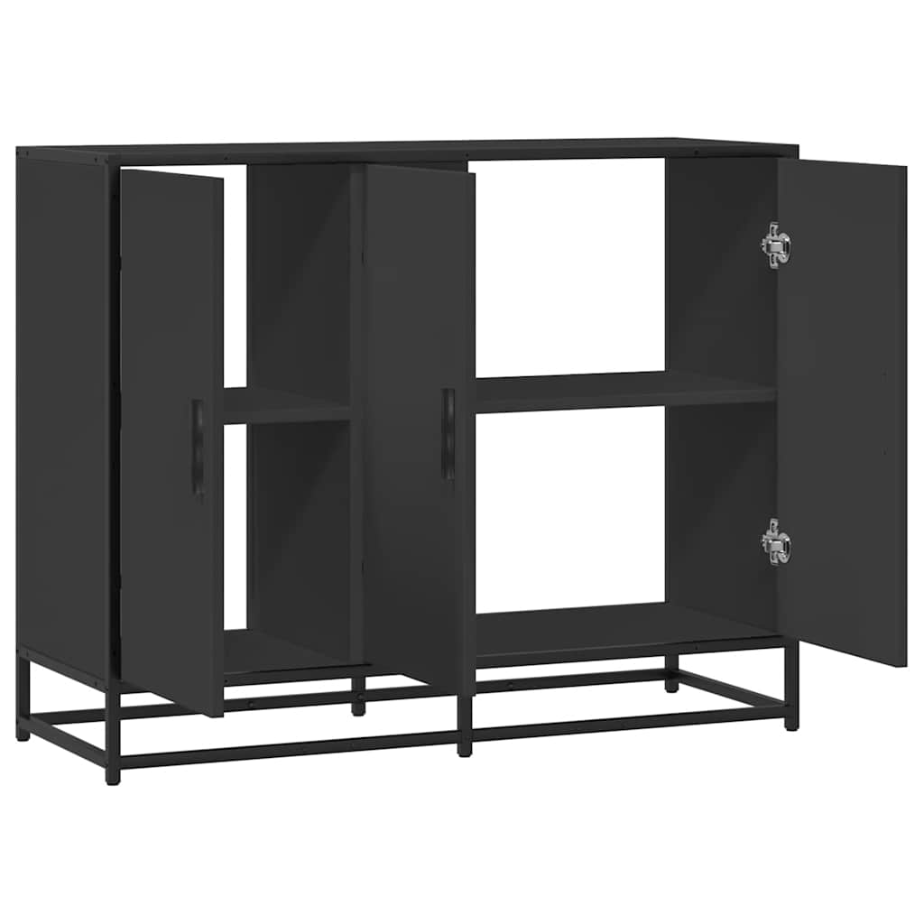 Buffet noir 94x35x76 cm bois d’ingénierie - XIOS