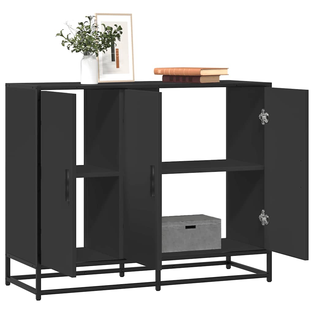 Buffet noir 94x35x76 cm bois d’ingénierie - XIOS