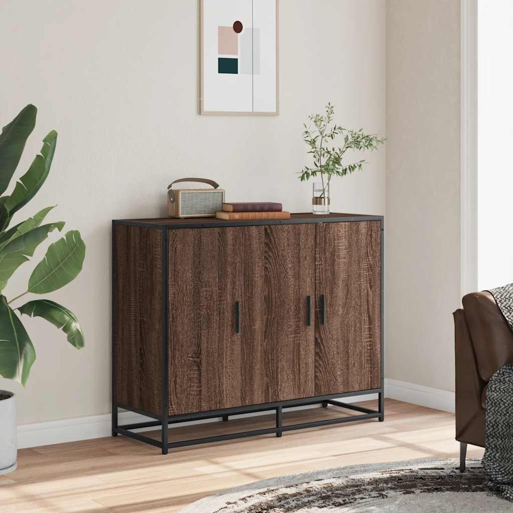 Buffet chêne marron 94x35x76 cm bois d'ingénierie - XIOS
