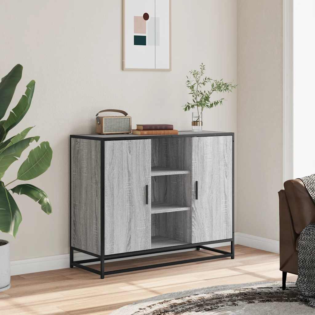 Buffet sonoma gris 92x35x76 cm bois d'ingénierie - XIOS
