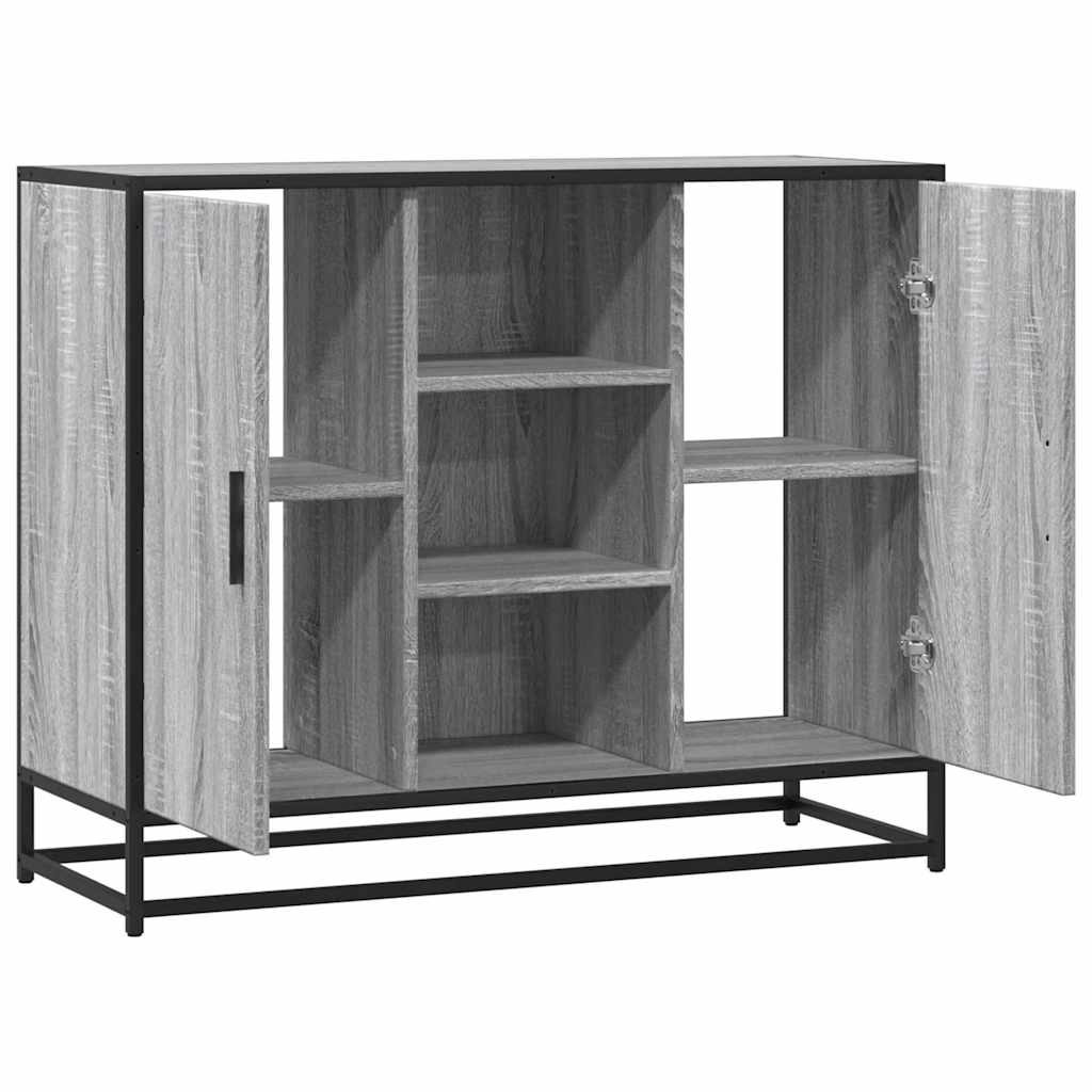 Buffet sonoma gris 92x35x76 cm bois d'ingénierie - XIOS
