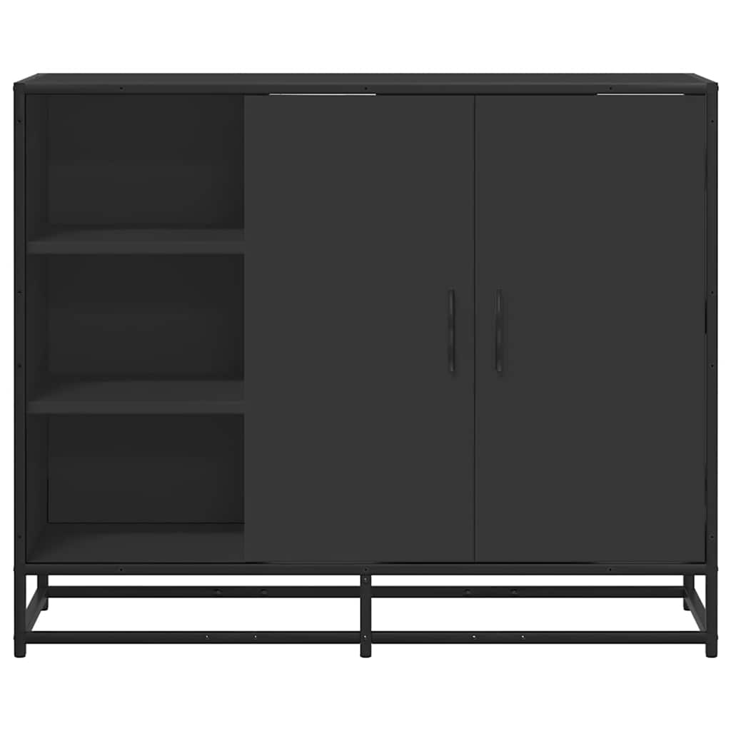 Buffet noir 92x35x76 cm bois d’ingénierie - XIOS