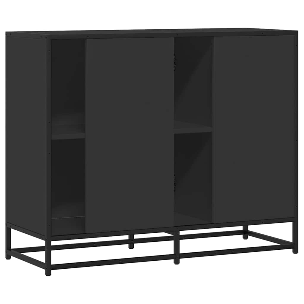 Buffet noir 92x35x76 cm bois d’ingénierie - XIOS