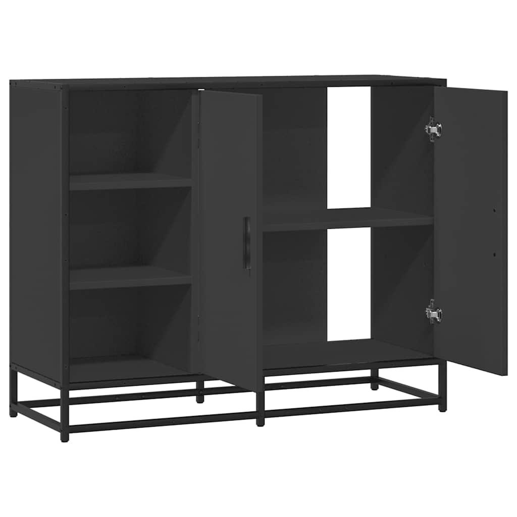 Buffet noir 92x35x76 cm bois d’ingénierie - XIOS