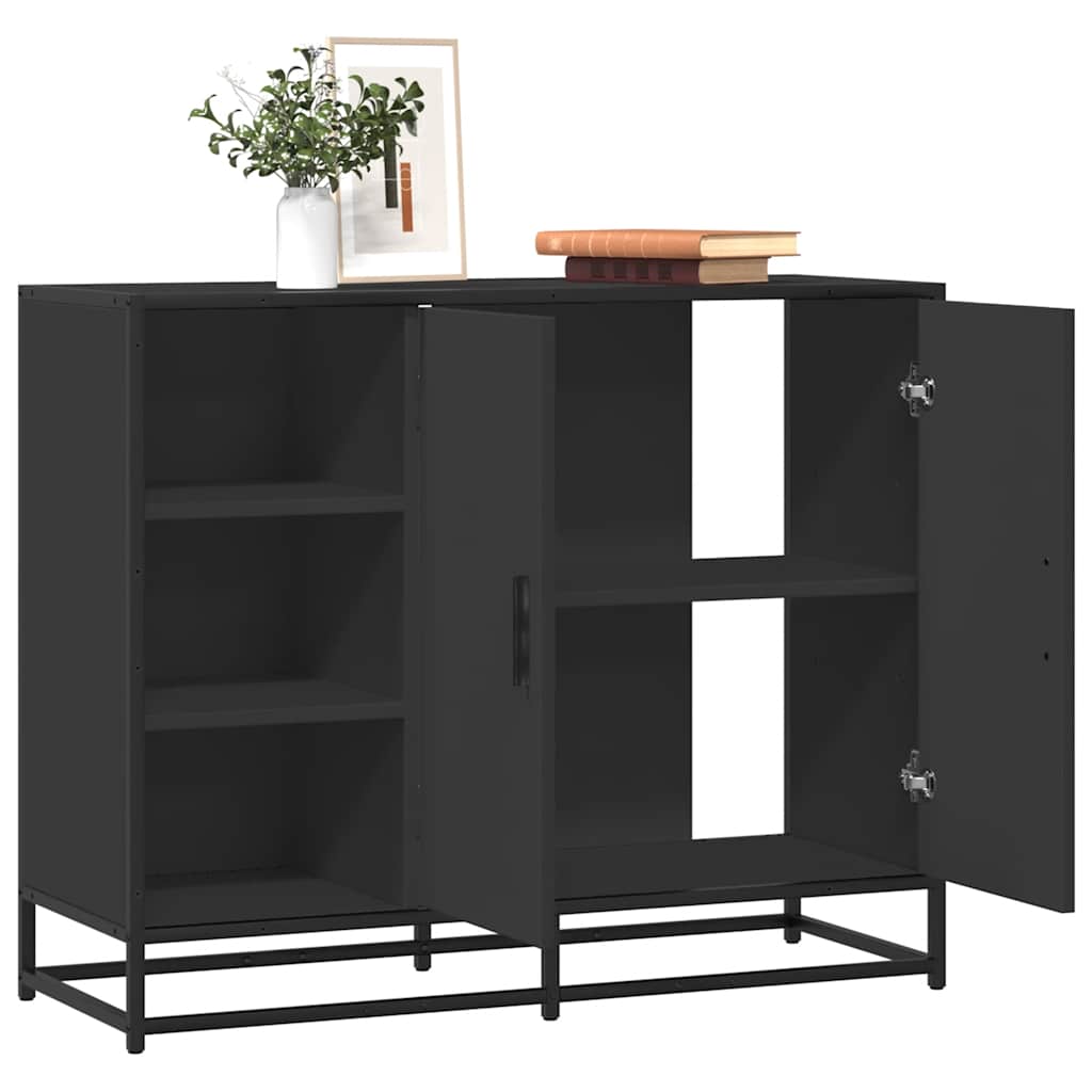 Buffet noir 92x35x76 cm bois d’ingénierie - XIOS