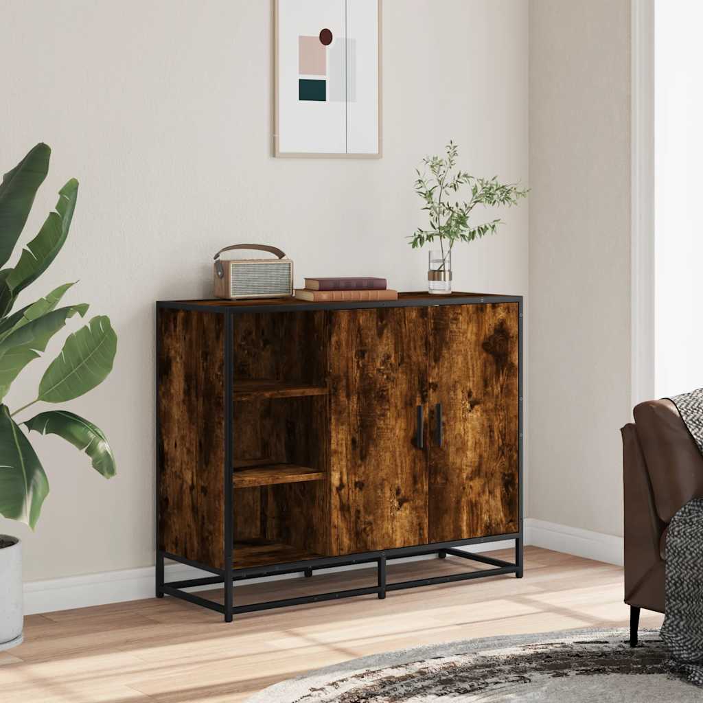 Buffet chêne fumé 92x35x76 cm bois d'ingénierie - XIOS