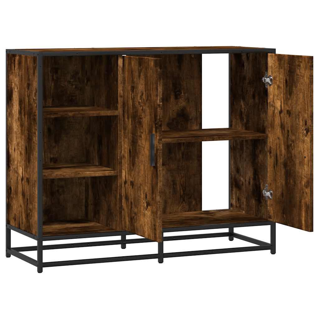 Buffet chêne fumé 92x35x76 cm bois d'ingénierie - XIOS