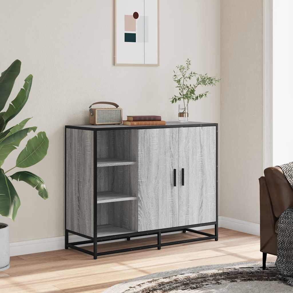 Buffet sonoma gris 92x35x76 cm bois d'ingénierie - XIOS
