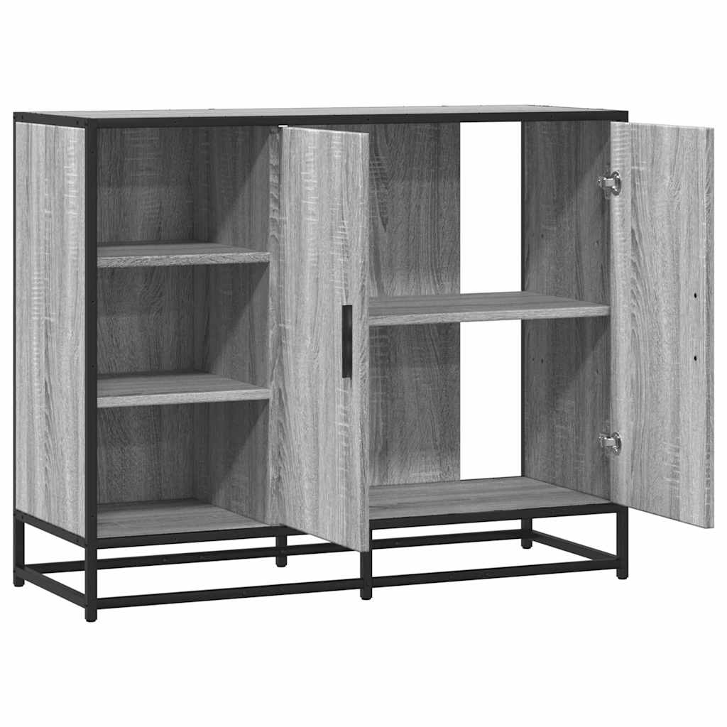 Buffet sonoma gris 92x35x76 cm bois d'ingénierie - XIOS