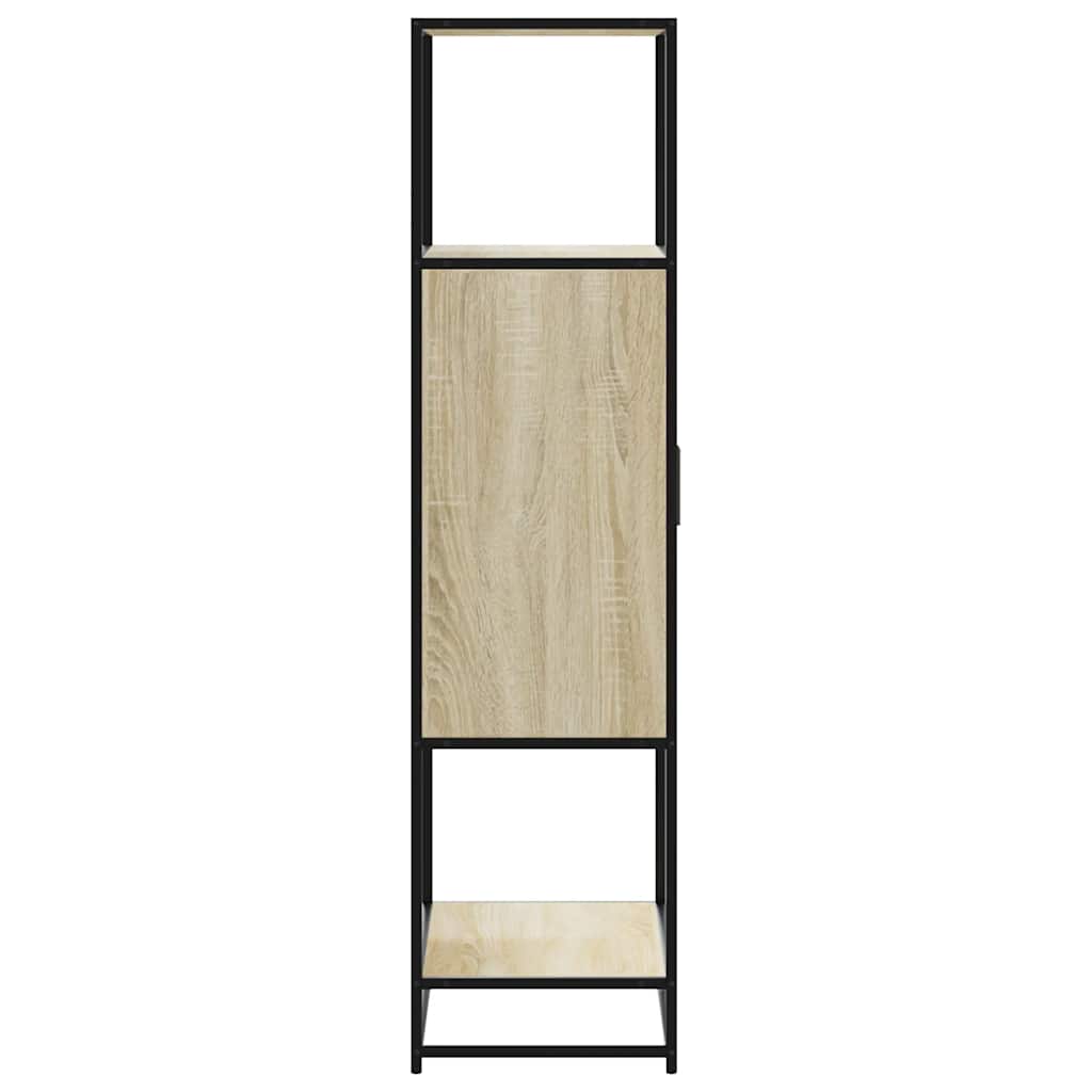 Buffet haut chêne sonoma 68x35x139 cm bois d'ingénierie métal - XIOS