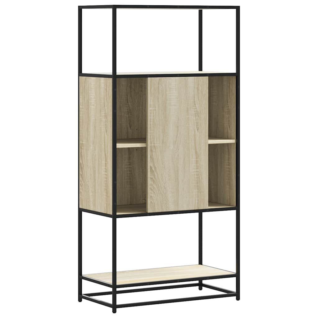 Buffet haut chêne sonoma 68x35x139 cm bois d'ingénierie métal - XIOS