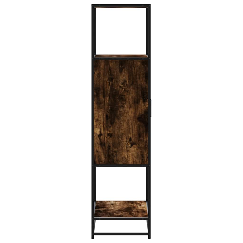 Buffet haut chêne fumé 68x35x139 cm bois d'ingénierie métal - XIOS