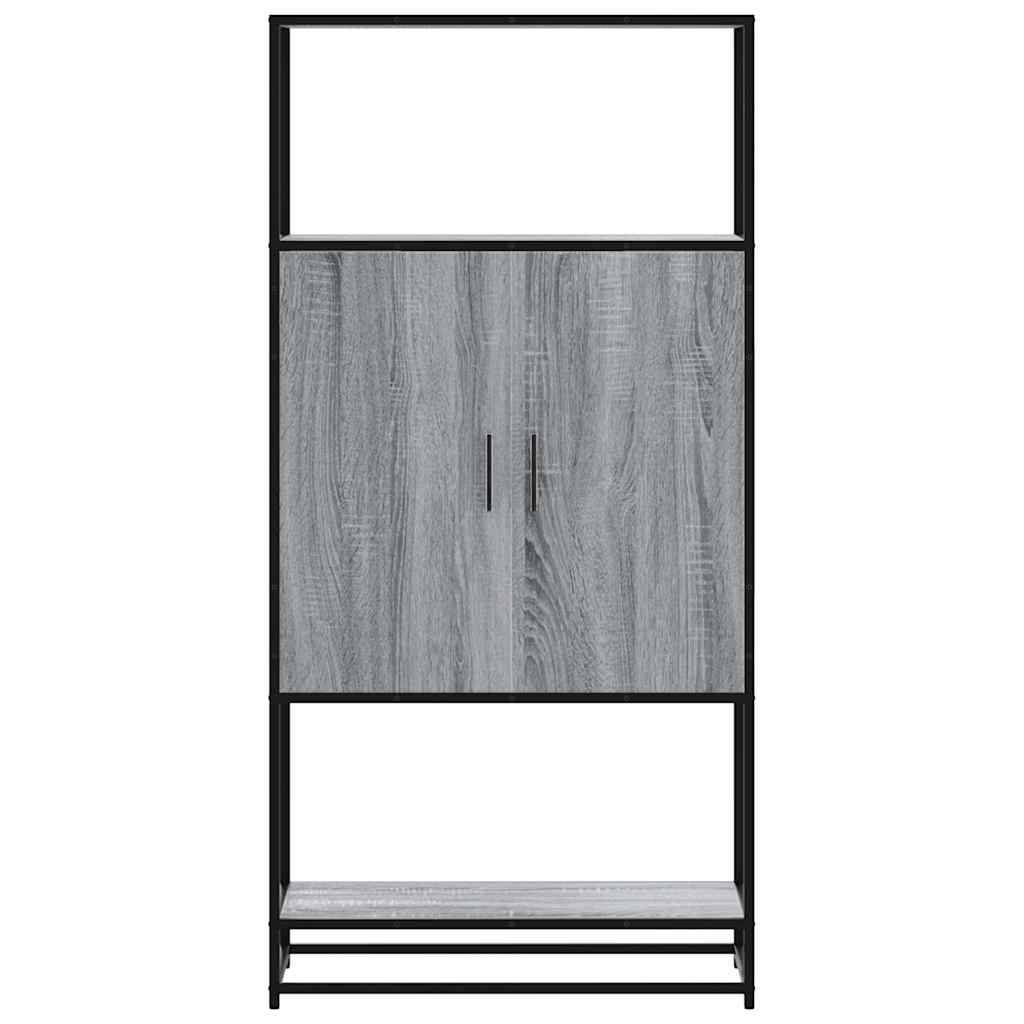 Buffet haut sonoma gris 68x35x139 cm bois d'ingénierie et métal - XIOS