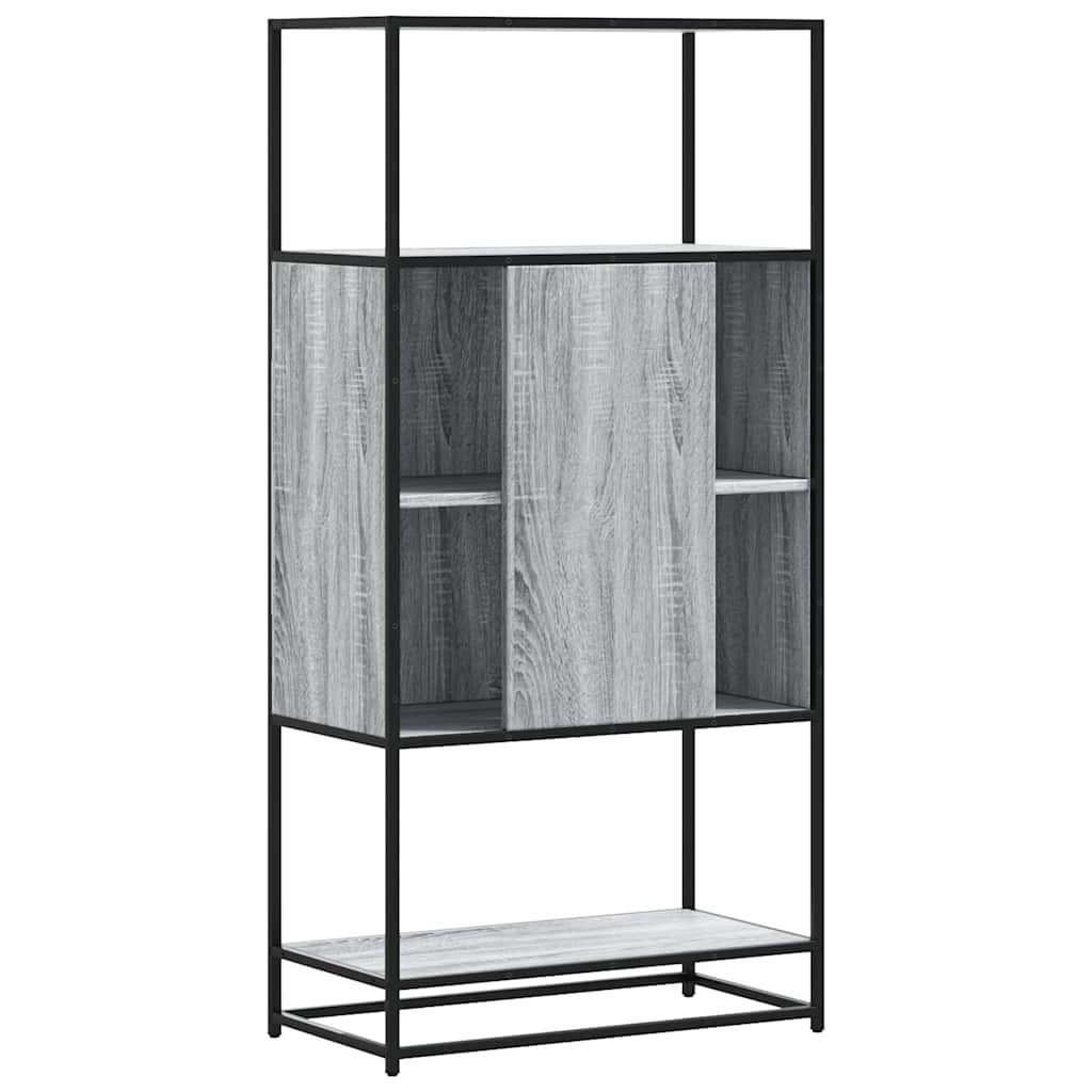Buffet haut sonoma gris 68x35x139 cm bois d'ingénierie et métal - XIOS