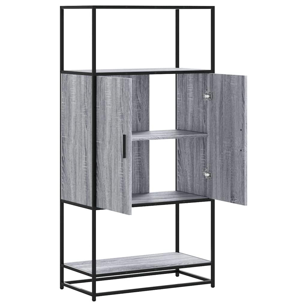 Buffet haut sonoma gris 68x35x139 cm bois d'ingénierie et métal - XIOS