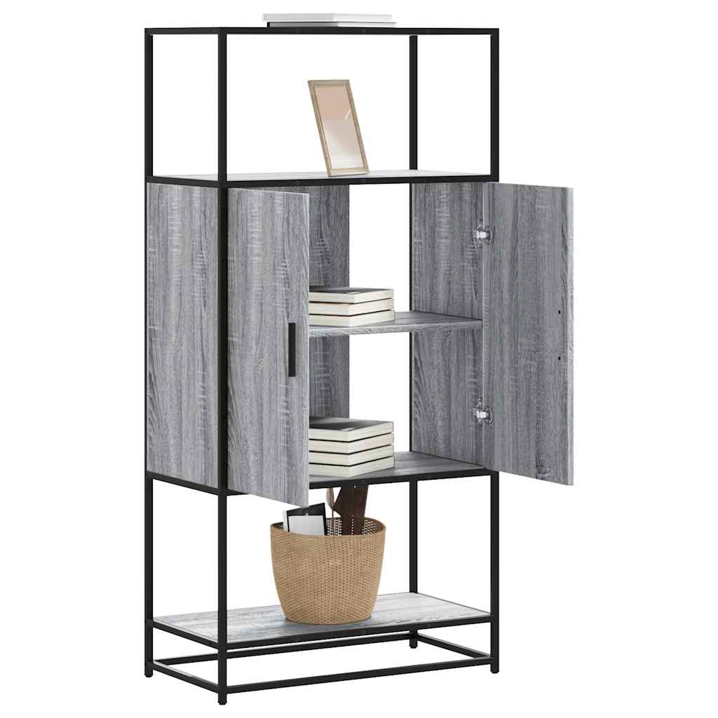 Buffet haut sonoma gris 68x35x139 cm bois d'ingénierie et métal - XIOS