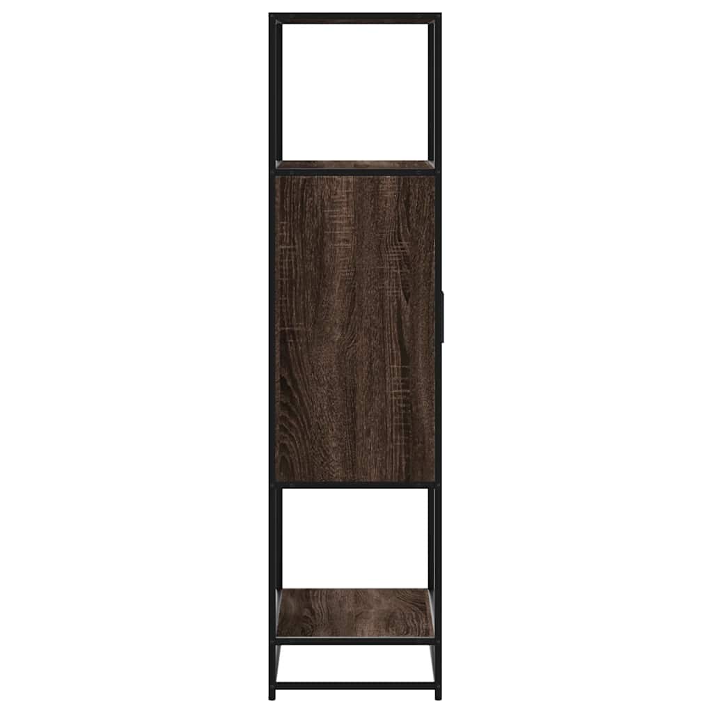 Buffet haut chêne marron 68x35x139 cm bois d'ingénierie métal - XIOS