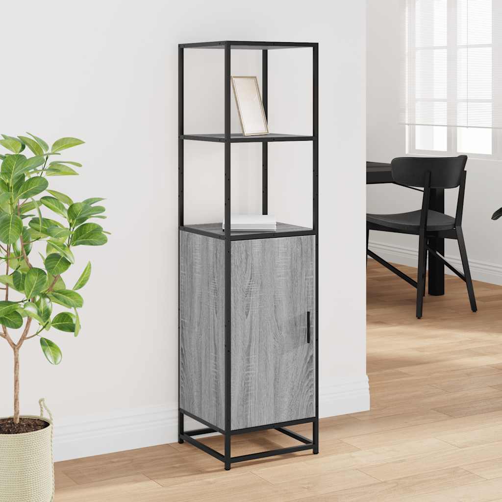 Buffet haut sonoma gris 35,5x35x139 cm bois d'ingénierie métal - XIOS