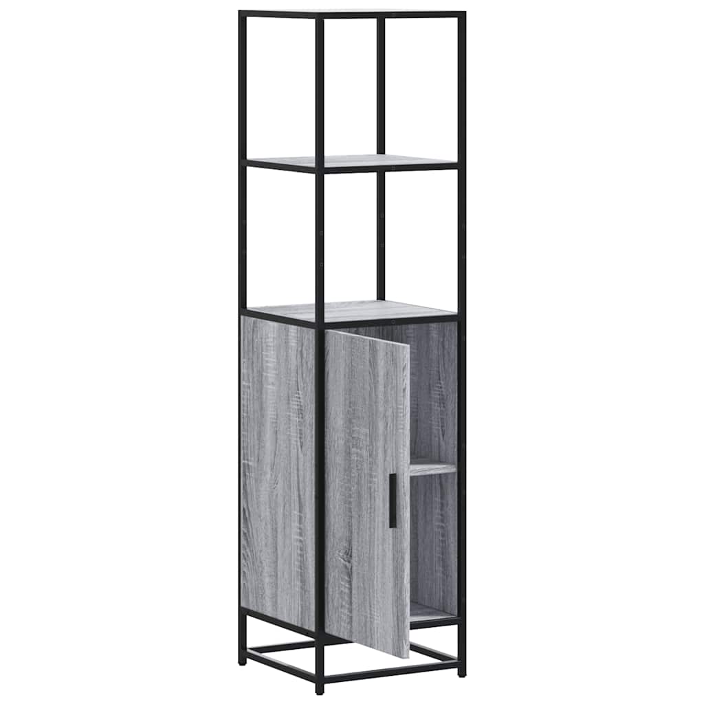 Buffet haut sonoma gris 35,5x35x139 cm bois d'ingénierie métal - XIOS