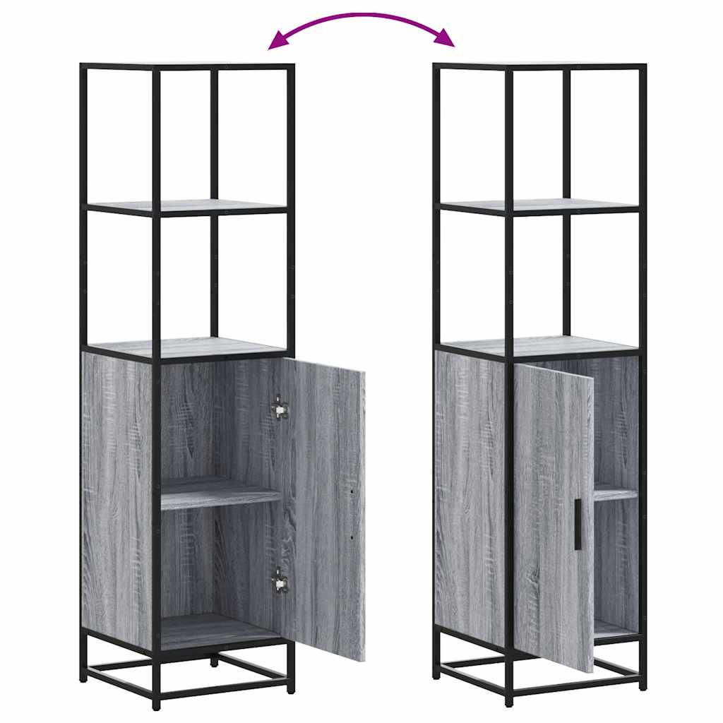 Buffet haut sonoma gris 35,5x35x139 cm bois d'ingénierie métal - XIOS