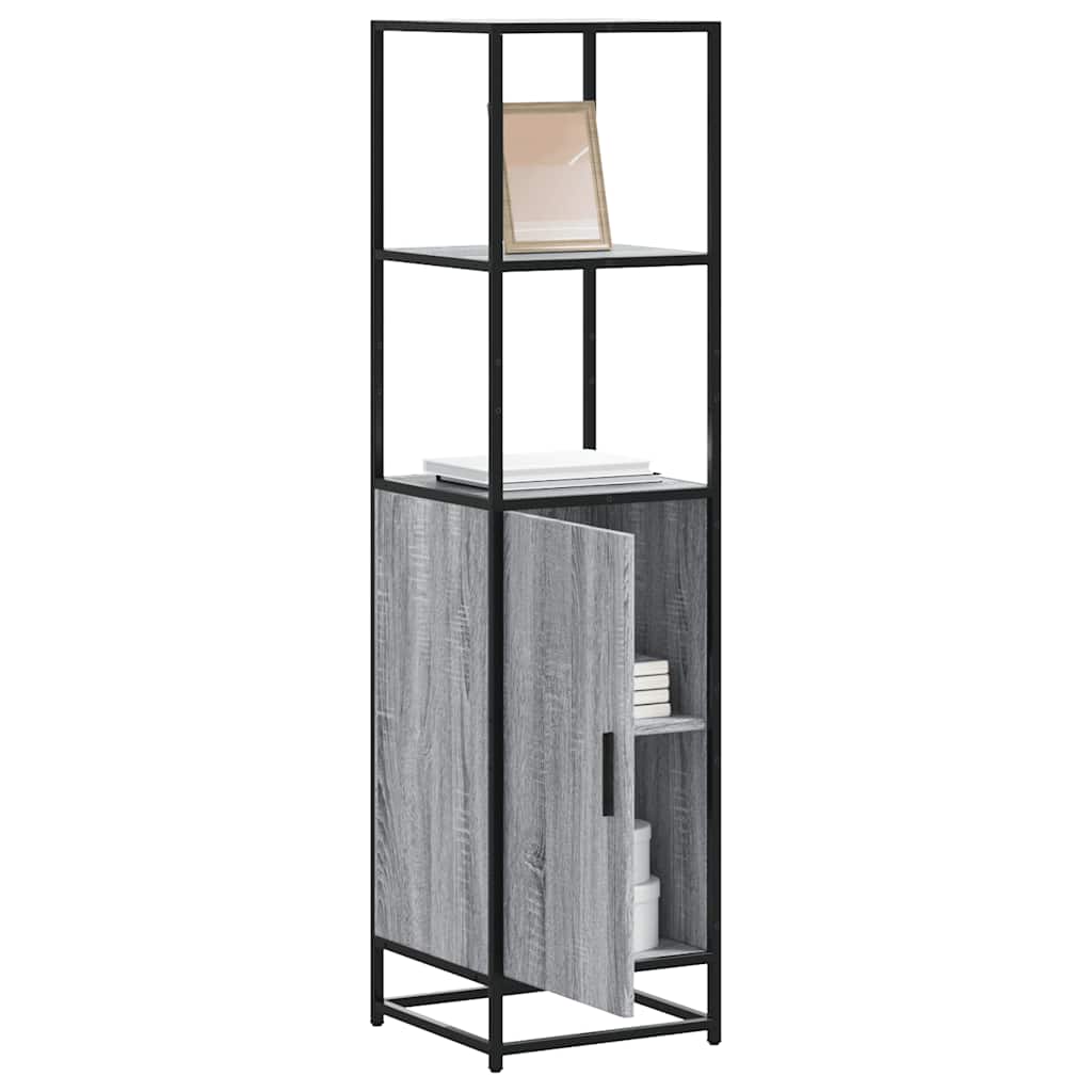 Buffet haut sonoma gris 35,5x35x139 cm bois d'ingénierie métal - XIOS