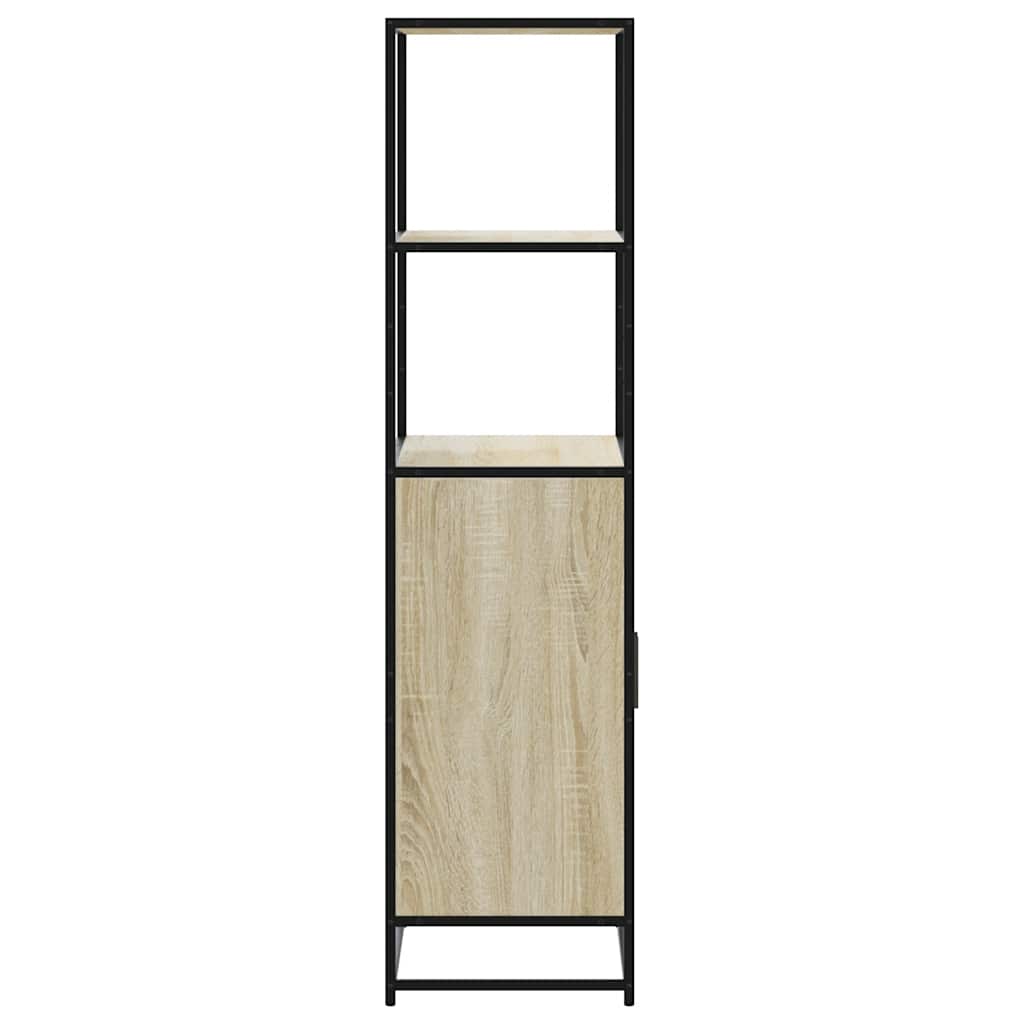 Buffet haut chêne sonoma 68x35x139 cm bois d'ingénierie métal - XIOS