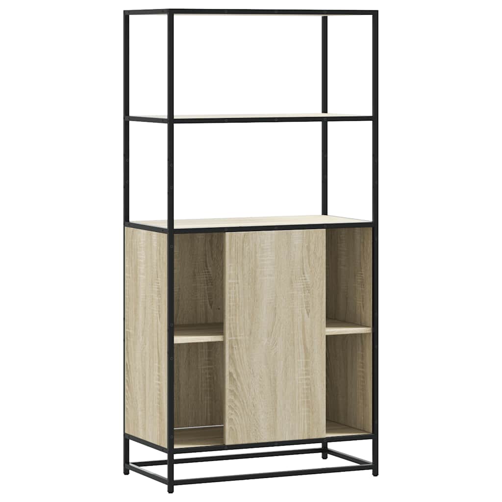 Buffet haut chêne sonoma 68x35x139 cm bois d'ingénierie métal - XIOS