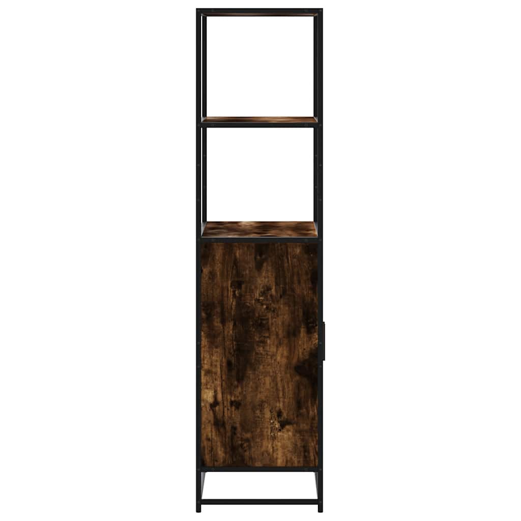 Buffet haut chêne fumé 68x35x139 cm bois d'ingénierie métal - XIOS