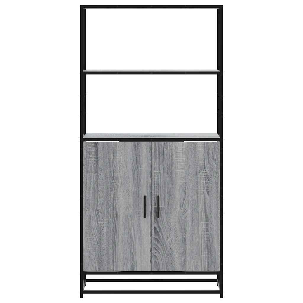 Buffet haut sonoma gris 68x35x139 cm bois d'ingénierie et métal - XIOS