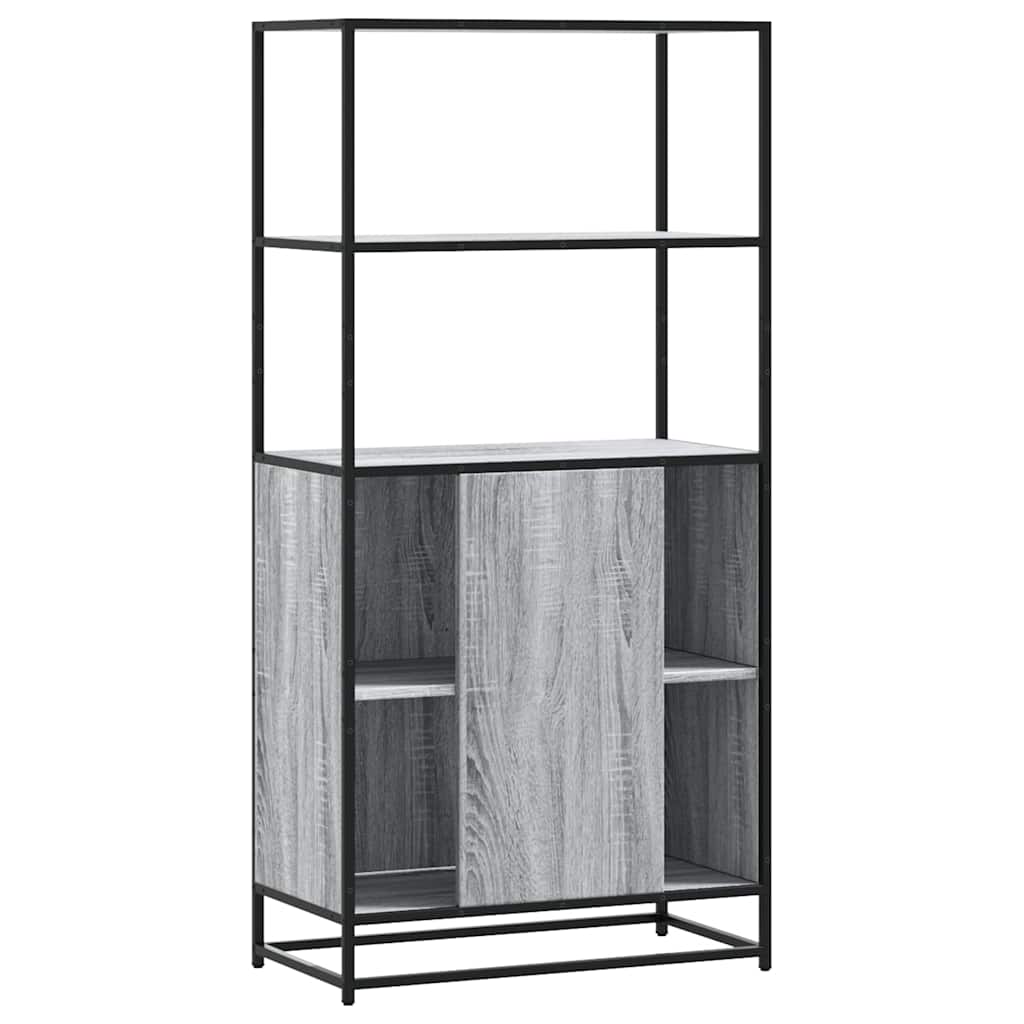 Buffet haut sonoma gris 68x35x139 cm bois d'ingénierie et métal - XIOS