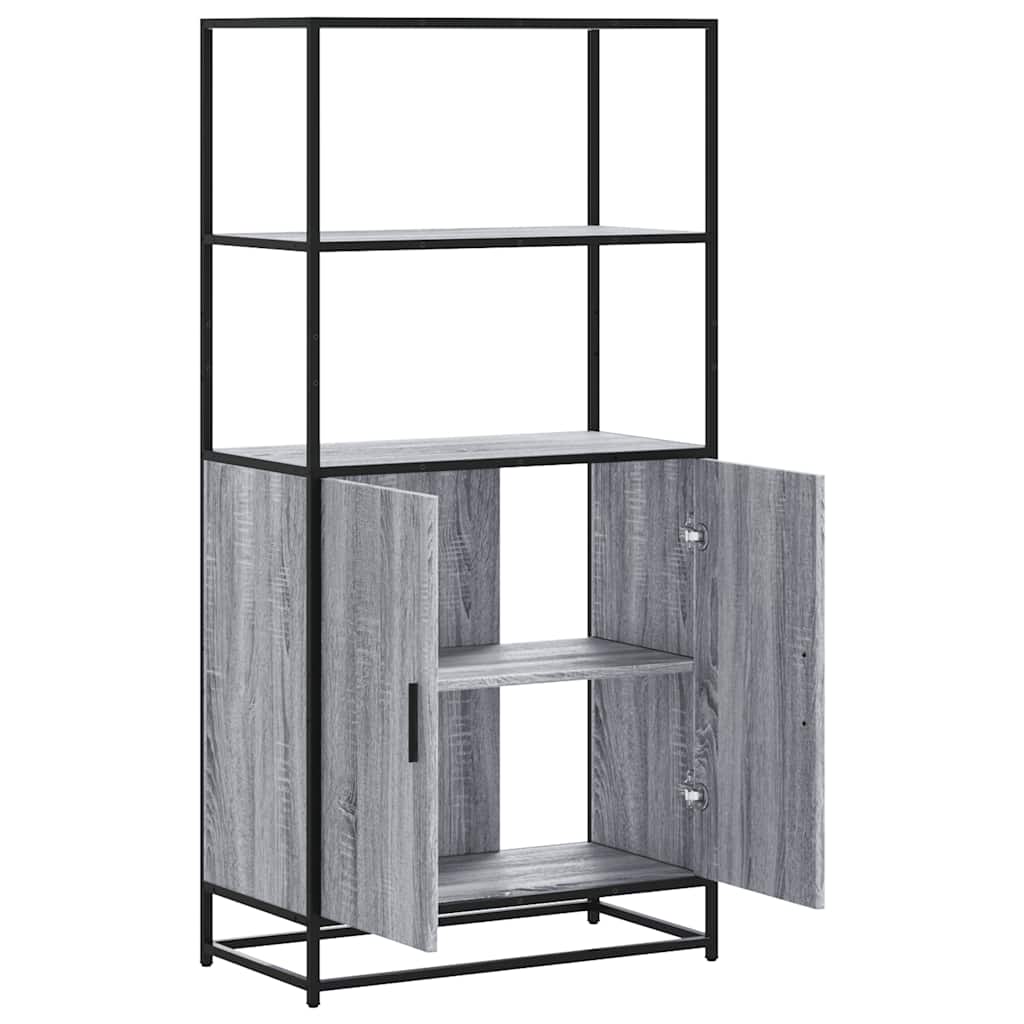 Buffet haut sonoma gris 68x35x139 cm bois d'ingénierie et métal - XIOS