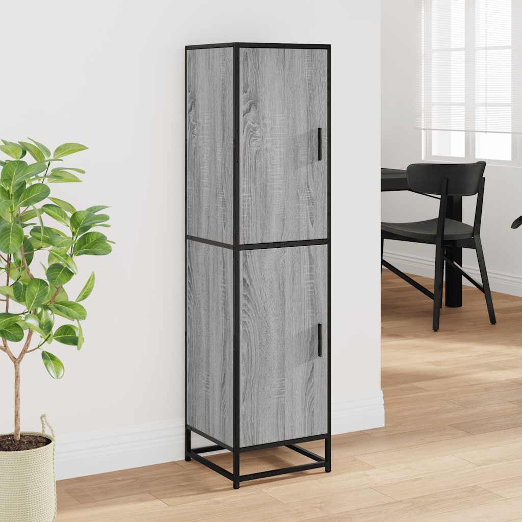 Buffet haut sonoma gris 35,5x35x139 cm bois d'ingénierie métal - XIOS