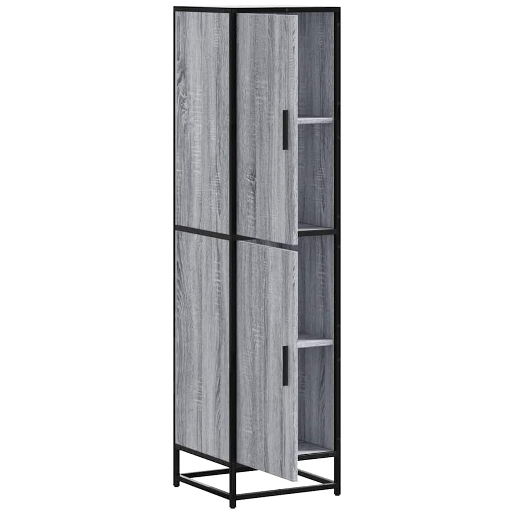 Buffet haut sonoma gris 35,5x35x139 cm bois d'ingénierie métal - XIOS