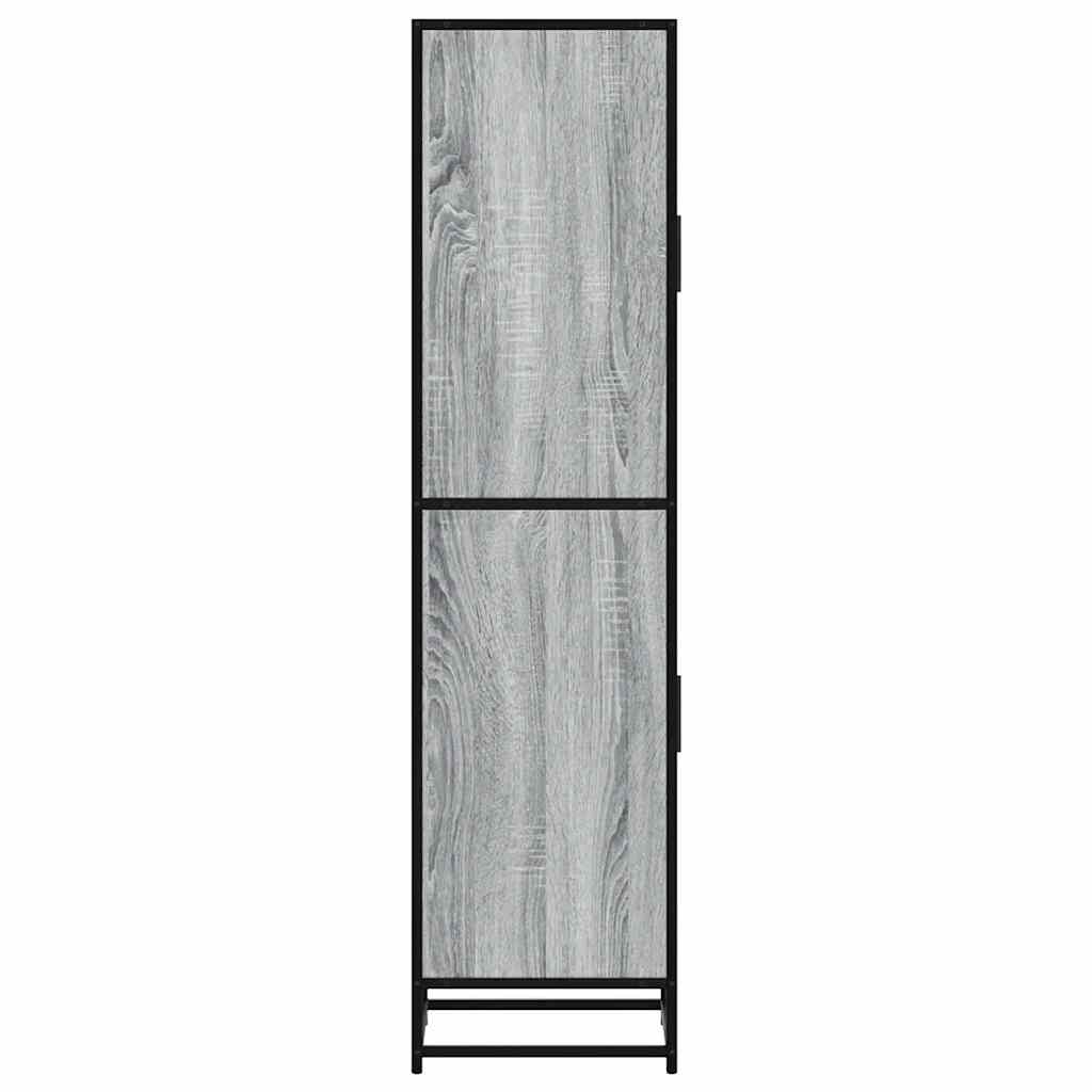 Buffet haut sonoma gris 35,5x35x139 cm bois d'ingénierie métal - XIOS