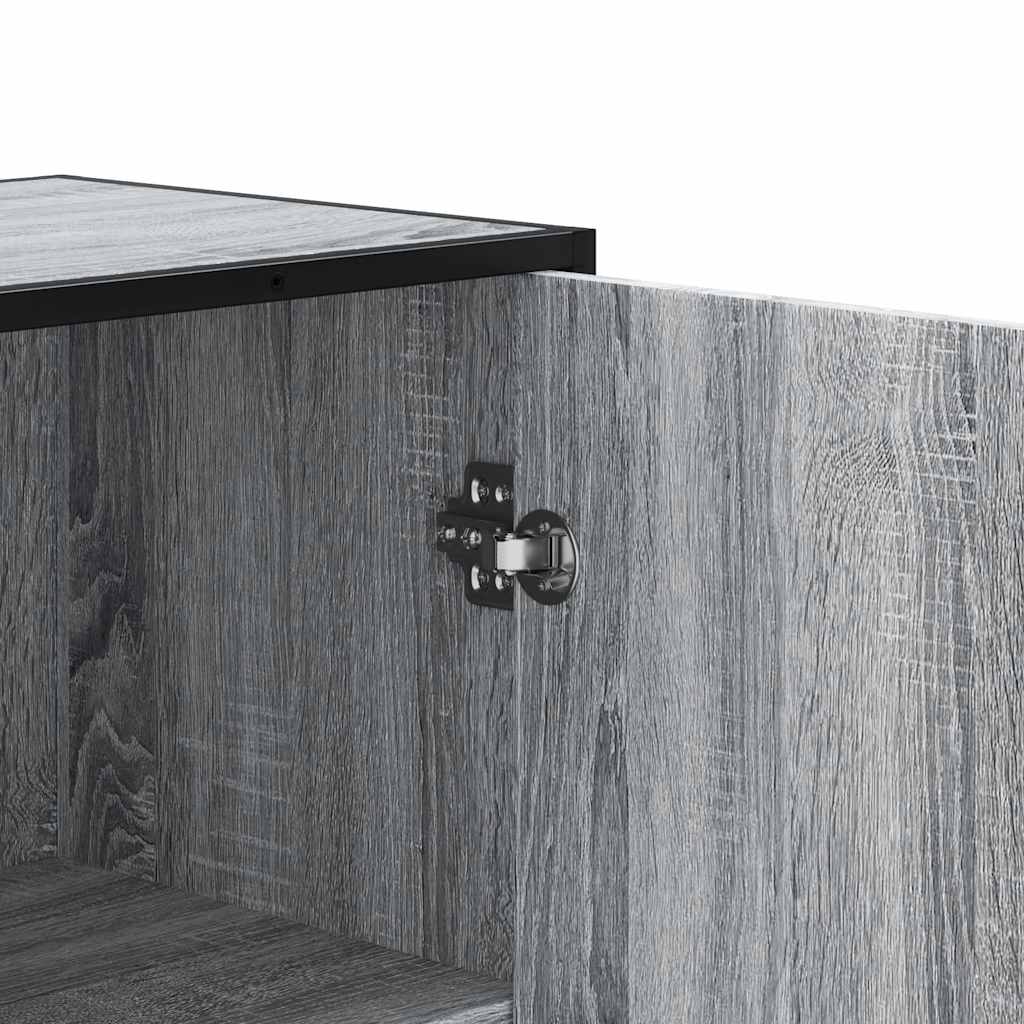 Buffet haut sonoma gris 35,5x35x139 cm bois d'ingénierie métal - XIOS
