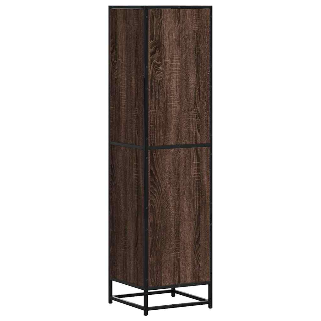 Buffet haut chêne marron 35,5x35x139 cm bois d'ingénierie métal - XIOS