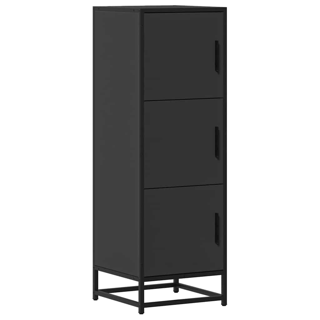 Buffet haut noir 35,5x35x106,5 cm bois d'ingénierie et métal - XIOS