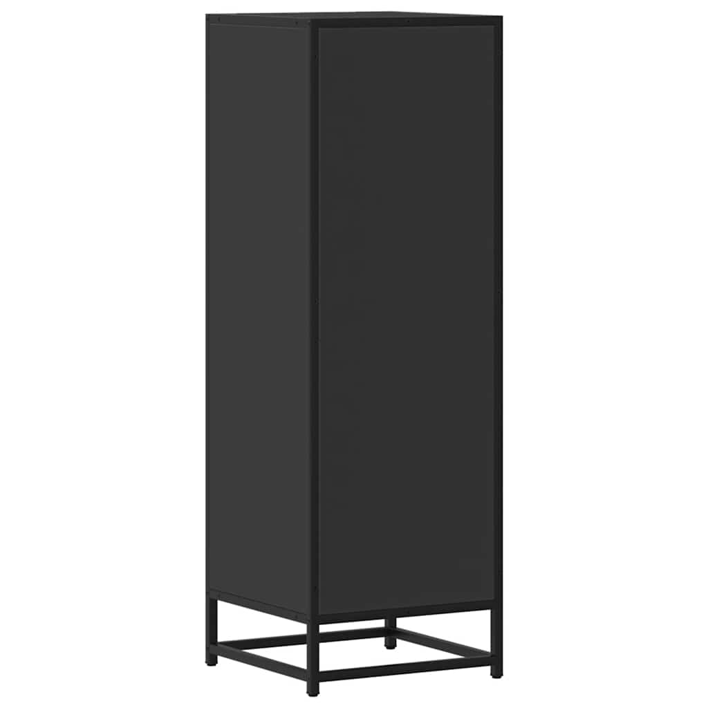 Buffet haut noir 35,5x35x106,5 cm bois d'ingénierie et métal - XIOS