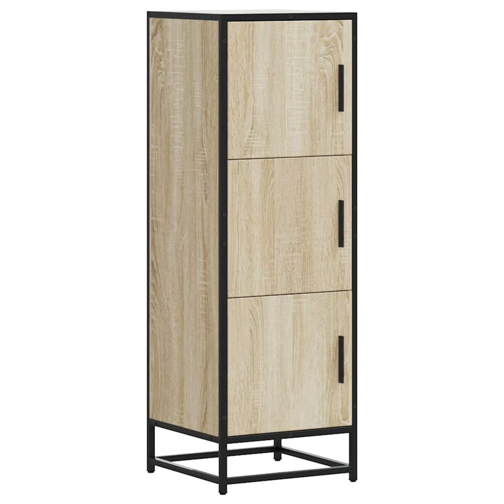 Buffet haut chêne sonoma 35,5x35x106,5 cm bois ingénierie métal - XIOS